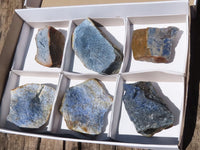 Natural Rare Blue Dumortierite Rough Specimens  x 6 From Mozambique - TopRock