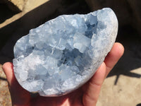 Polished Blue Celestite Egg Geodes  x 2 From Sakoany, Madagascar