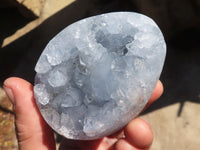 Polished Blue Celestite Egg Geodes  x 2 From Sakoany, Madagascar