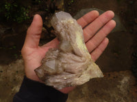 Natural Cascading White Phantom Smokey Quartz Clusters  x 3 From Luena, Congo - TopRock