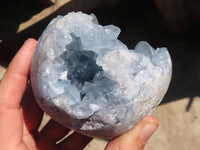 Polished Blue Celestite Egg Geodes  x 2 From Sakoany, Madagascar