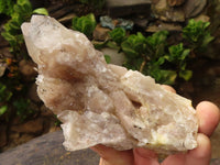 Natural Cascading White Phantom Smokey Quartz Clusters  x 3 From Luena, Congo - TopRock