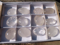 Polished Clear Quartz Galet / Palm Stones x 12 From Madagascar