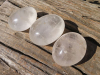 Polished Clear Quartz Galet / Palm Stones x 12 From Madagascar