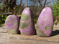 Polished Stichtite & Serpentine Standing Free Forms x 6 From Barberton, South Africa