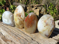 Polished Agate Standing Free Forms x 4 From Madagascar