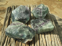 Natural Selected Watermelon Fluorite Cobbed Specimens (Stone Sealed) x 4 From Uis, Namibia - TopRock