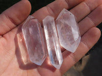 Polished Semi Optic Double Terminated Quartz Crystals  x 12 From Madagascar - TopRock