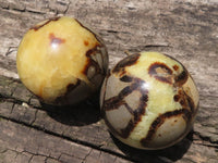 Polished Septarian (Septerye & Calcite) Spheres  x 4 From Mahajanga, Madagascar - TopRock