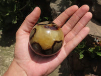 Polished Septarian (Septerye & Calcite) Spheres  x 4 From Mahajanga, Madagascar - TopRock