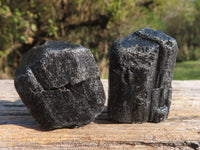 Natural Single Terminated Alluvial Black Schorl Tourmaline Crystals  x 35 From Zimbabwe - TopRock