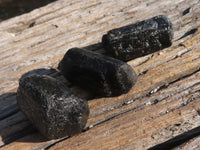 Natural Single Terminated Alluvial Black Schorl Tourmaline Crystals  x 35 From Zimbabwe - TopRock