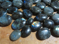 Polished Labradorite Gallets with Selected Flash (Palm Stones) - sold per kg - From Tulear, Madagascar - TopRock