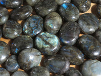 Polished Labradorite Gallets with Selected Flash (Palm Stones) - sold per kg - From Tulear, Madagascar - TopRock