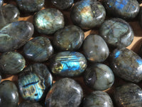 Polished Labradorite Gallets with Selected Flash (Palm Stones) - sold per kg - From Tulear, Madagascar - TopRock