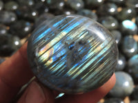 Polished Labradorite Gallets with Selected Flash (Palm Stones) - sold per kg - From Tulear, Madagascar - TopRock