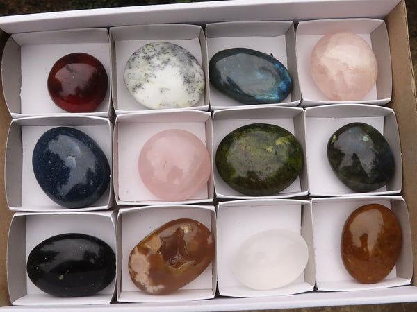 Polished Lovely Mixed Selection Of Palm Stones  x 12 From Madagascar - TopRock