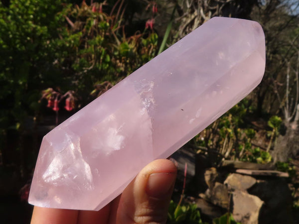 Polished Double Terminated Rose Quartz Points x 4 From Ambatondrazaka, Madagascar