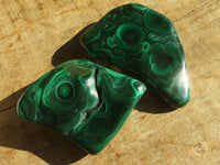 Polished Flower Banded Malachite Free Forms  x 6 From Congo - Toprock Gemstones and Minerals 