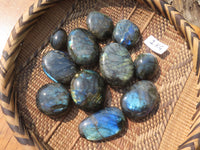 Polished Labradorite Gallets with Selected Flash (Palm Stones) - sold per kg - From Tulear, Madagascar - TopRock