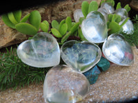 Polished Clearly Rock Crystal Quartz Gemstone Hearts - sold per 500 g from Madagascar - TopRock