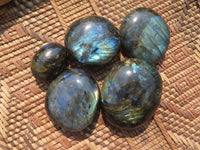 Polished Labradorite Gallets with Selected Flash (Palm Stones) - sold per kg - From Tulear, Madagascar - TopRock