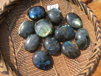 Polished Labradorite Gallets with Selected Flash (Palm Stones) - sold per kg - From Tulear, Madagascar - TopRock