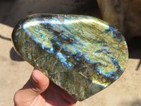 Polished Labradorite Standing Free Forms  x 2 From Tulear, Madagascar