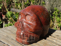 Polished Red Jasper Skull Carving  x 1 From Madagascar