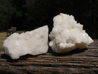 Natural Fairly Large Cascading White Quartz Clusters x 2 From Madagascar - TopRock