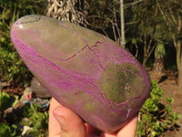 Polished Stichtite & Serpentine Standing Free Forms With Silky Purple Threads  x 2 From Barberton, South Africa - Toprock Gemstones and Minerals 