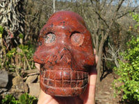 Polished Red Jasper Skull Carving  x 1 From Madagascar