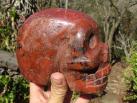 Polished Red Jasper Skull Carving  x 1 From Madagascar