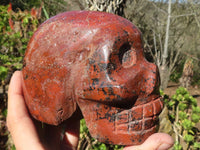 Polished Red Jasper Skull Carving  x 1 From Madagascar