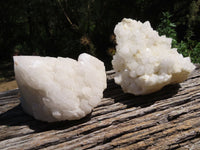 Natural Fairly Large Cascading White Quartz Clusters x 2 From Madagascar - TopRock