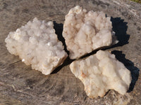 Natural White Madagascar Quartz Clusters x 3 From Madagascar - TopRock