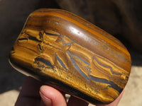 Polished Golden Tigers Eye Free Forms x 4 From Prieska, Northern Cape