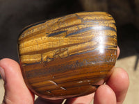 Polished Golden Tigers Eye Free Forms x 4 From Prieska, Northern Cape