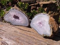 Polished Amethyst Agate Geodes x 2 From West Coast, Madagascar