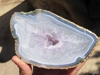 Polished Amethyst Agate Geodes x 2 From West Coast, Madagascar