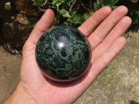 Polished Stromatolite / Kambamba Jasper Spheres With Wooden Stands x 8 From Mahajanga, Madagascar - TopRock