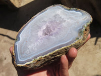 Polished Amethyst Agate Geodes x 2 From West Coast, Madagascar