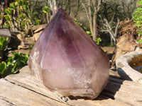 Polished Extra Large Smokey Window Amethyst Quartz Crystal x 1 From Ambatondrazaka, Madagascar