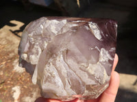 Polished Extra Large Smokey Window Amethyst Quartz Crystal x 1 From Ambatondrazaka, Madagascar