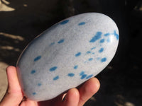 Polished Blue Spotted Spinel Quartz Standing Free Forms  x 2 From Madagascar - Toprock Gemstones and Minerals 