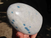 Polished Blue Spotted Spinel Quartz Standing Free Forms  x 2 From Madagascar - Toprock Gemstones and Minerals 