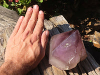 Polished Extra Large Smokey Window Amethyst Quartz Crystal x 1 From Ambatondrazaka, Madagascar