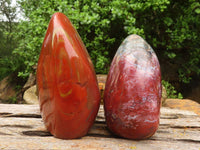 Polished Red Earthy Volcano Jasper Standing Free Forms  x 2 From Madagascar - TopRock