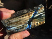 Polished One Side Polished Labradorite Slices  x 12 From Tulear, Madagascar - Toprock Gemstones and Minerals 