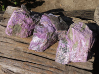 Natural Rough Stichtite & Serpentine Specimens x 3 From Barberton, South Africa